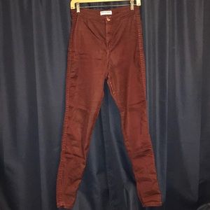 Burgundy American Apparel Easy Jean High Waisted
